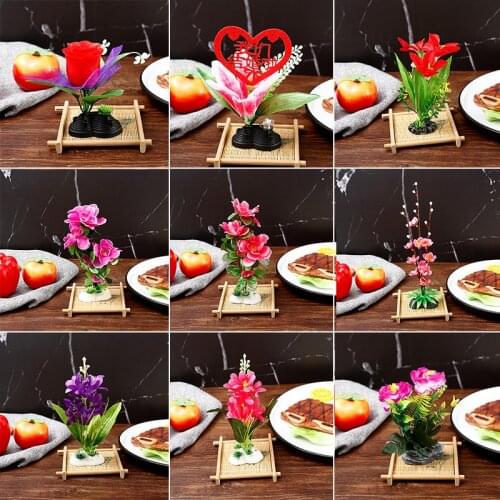 Restaurant plate tray dish decorate flower tree Birds seafood sushi decoration ornamental flowerpot artificial chef tools