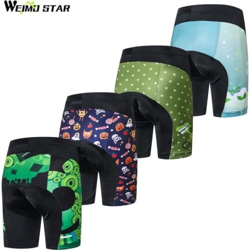 WEIMOSTAR Boys Girls Lycra Cycling Padded Shorts Kids Bike Bicycle Short Tights Quick Dry Children Bike Breathable Shorts