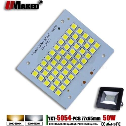 50W 77x65mm LED PCB SMD5054 Install Flood Lights Aluminum Plate Led Heat Sink Borad Light Panel For LED Outdoor Floodlight Lamps