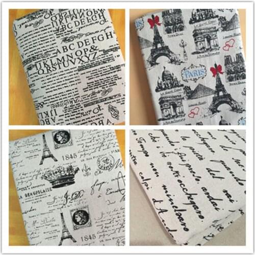 Cotton Linen Printing DIY Fabrics For Handmade Bags Pillows Bags Tablecloths Textiles Sewing Craft Patchwork