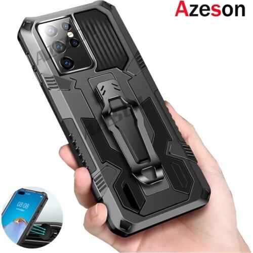 Azeson For Samsung Galaxy S21 Ultra Plus Shockproof Belt Clip Case Galaxy S21 S20 FE Note 20 Ultra 10 Stand Magnetic Armor Cover