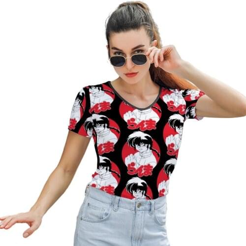 Ranma T Shirt Street Fashion T-Shirt Funny Woman Short-Sleeve Printed O Neck Polyester Tee Shirt