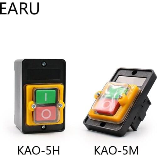 Waterproof Push Button Switch Power On/ Off Switch KAO-5 / BSP210F-1B 10A 380V For Cutting Machine Bench Drill Switch