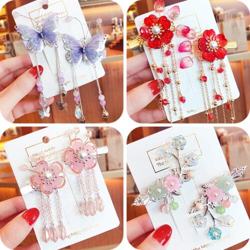 2 Pcs/Set New Children Cute Candy Alloy Acrylic Flower Ornament Hair Clips Girls Lovely Barrettes Hairpins Kids Hair Accessories