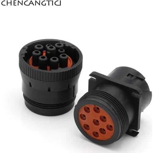 1 Set Deutsch 9 Pin Auto Waterproof Diagnosctic Tool Connector Female Male Plug For Track J1939 HD16-9-1939S HD10-9-1939P