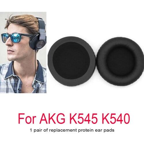 1 Pair Ear Pads Leather Cover Earpads Sufficient Enduring Toughness Protein Replacement for AKG K545 K540 K845