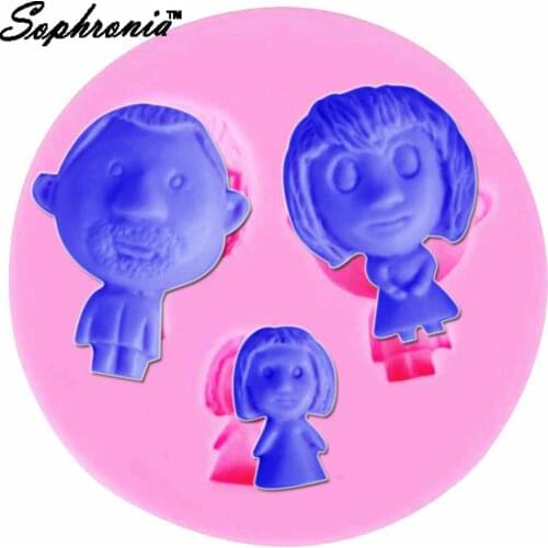 Sophronia Family Mother Father Girl 1pcs Shape UV Resin Jewelry Silicone Mold Expoxy Mold Jewelry Making DIY Decorate Craf m927