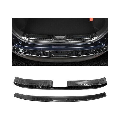 2* Steel Black Outer + Inner Rear Bumper Guard Plate Trim For Mazda CX-30 19-20