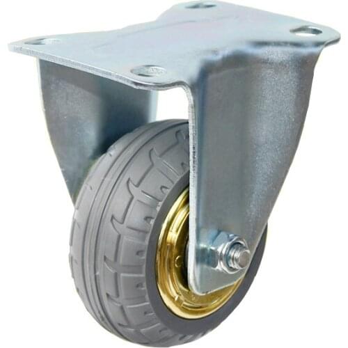 One piece 3inch caster solid rubber tire trolley wheel bearing caster universal mute round wheel small cart medical bed wheel