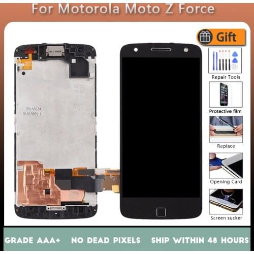 5.5" Original LCD+Frame For Motorola Moto Z Force Display Touch Screen Digitizer Replacement For Z Force AMOLED LCD Burn-Shadow