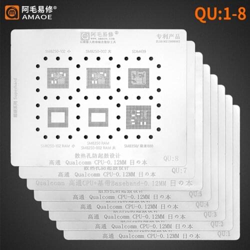 Amaoe High quality Chip BGA Reballing Stencil Kits Set Solder for Android MTK Qualcomm CPU QU chip series