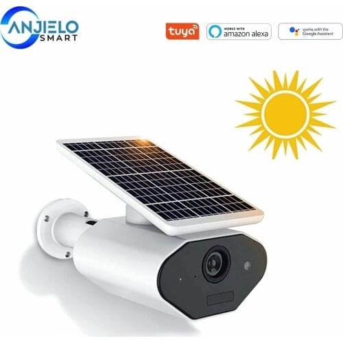 Tuya Google Home and Alexa 1080P Wireless WiFi Solar Security Camera with PIR Motion Detection 2-Way Audio Night Vision
