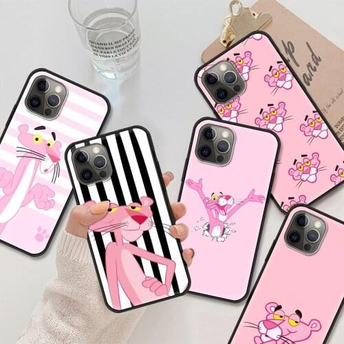 Phone Case For iPhone 11 12 pro max Baseus Soft Para for iphone XS XR X 8 7 6 6S Plus SE 12mini capinhas Cartoon Pink Panther