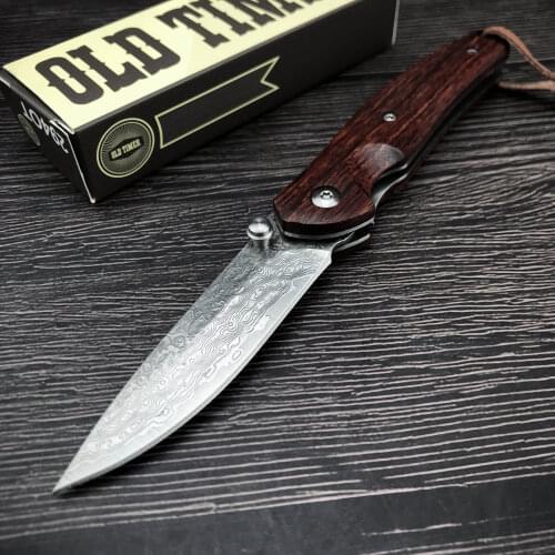 Damascus Knives Tactical Hunting Mechanical Folding Knife Fixed Blade Outdoor Camping Survival EDC Pocket Defense Tools