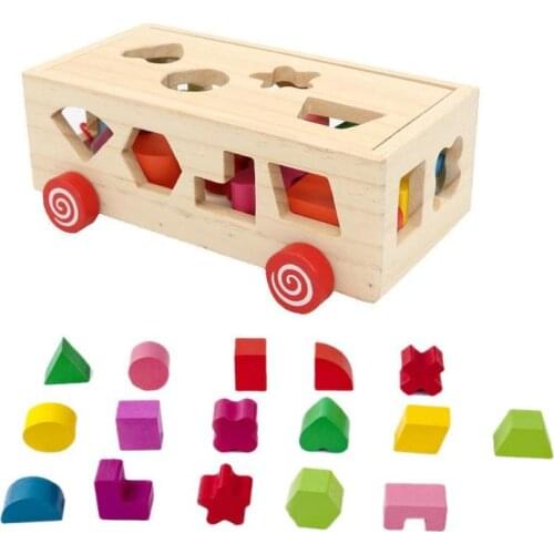Baby Montessori Toys Educational Wooden Building Blocks For Children Educational Learning Intelligence Box Shape Sorter Toys