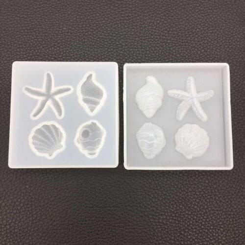 DIY Crafts Mould Crystal UV Epoxy Shell Starfish Mold Handmade Pendant Silicone Molds Dried Flower Resin Decorative D