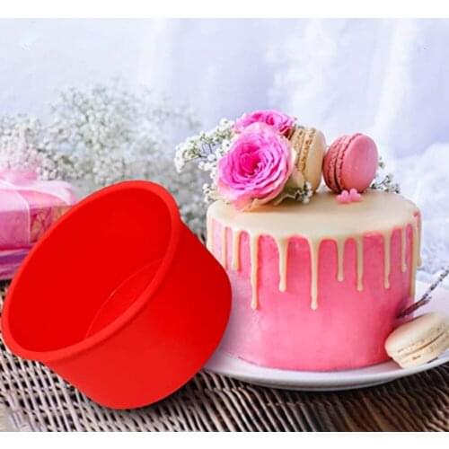 1Pcs 4 inch Silicone Round Shape Moulds Baking Mold Cake Mousse Ice Cream Chocolates Pastry Art Pan Bakeware Cake Baking Tools