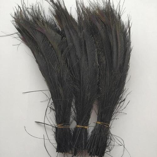 500pcs Beautiful Black Peacock Feather Sword 10-14inch/25-35cm DIY jewelry Christmas Halloween Decoration