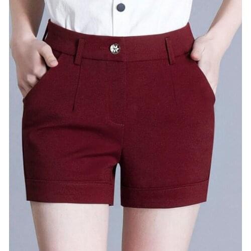 Summer Casual Women High Waisted 4xl 5xl 6xl Black Shorts , 2017 Korea Womens Female slim Shorts