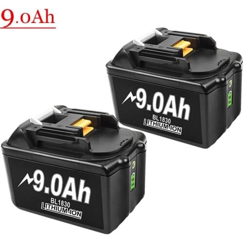 BL1830 18V 9.0Ah Li-ion Battery For Makita BL1815 BL1835 BL1840 BL1850 BL1860 LXT400 194204-5 194205-3 Cordless Power Tools