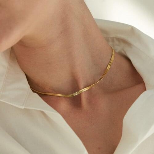 316L Stainless Steel Fashion Short Woman Necklace Blade Chain Vacuum Plating Hip-hop Trend Titanium Steel Necklace No Fade