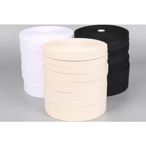 Natural White Black Ribbon10/15/20/25/30/40mm Cotton Webbing Bunting Herringbone Twill Sewing Tape Bias Binding 50yards