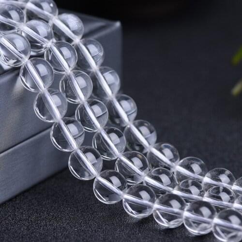 Natural Crystal Healing Stone Transparent Loose Round Clear Crystal Quartzs Beads for Jewelry Making DIY 4/6/8/10/12/14mm