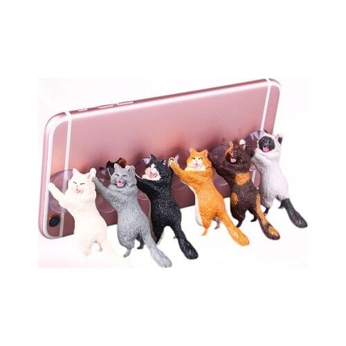 Kitten creative gifts home decorations suction cup mobile phone holder cartoon mini fashion
