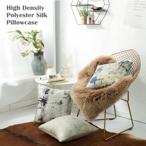 2021 New Luxury Polyester Faux Silk High Density Pillowcase Modern Abstract Pattern Nordic Sofa Cushion Cover Decorative Pillows