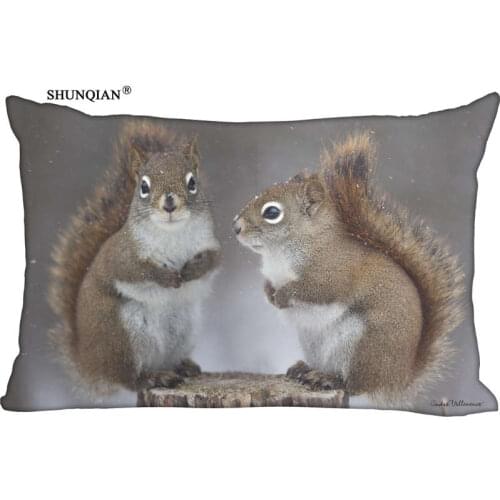 New Squirrel Pillow Case Custom Wedding Pillowcase Cover Cases Gift Zippered Rectangle Pillow Case