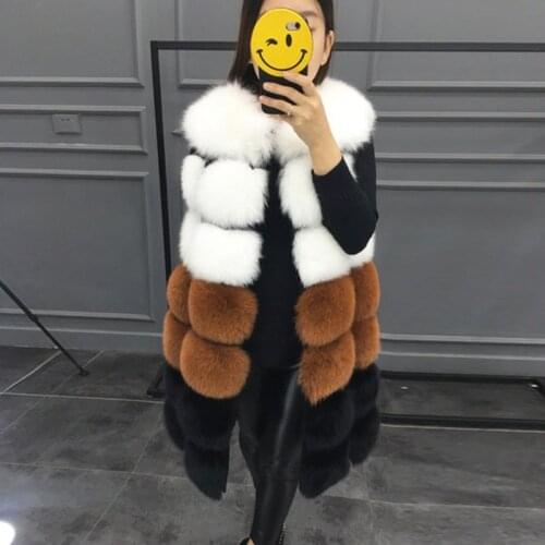 Faux Fur Jackets Sleeveless for Women Winter Long Fake Fox Fur Vest Plus Size fashion Thick Warm Plush Jacket Overcoat Female