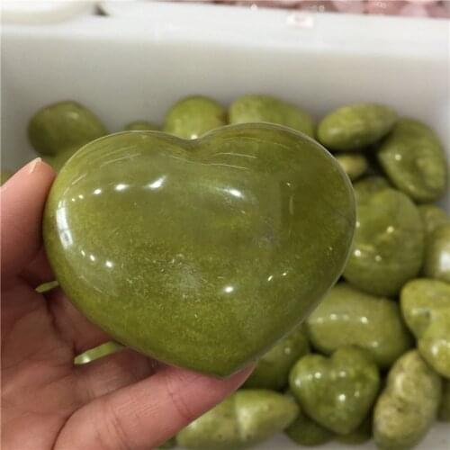 Natural Green Opel Stone Carving Heart Raw Gemstone Meditation Crystal Healing Crystal Energy Mineral