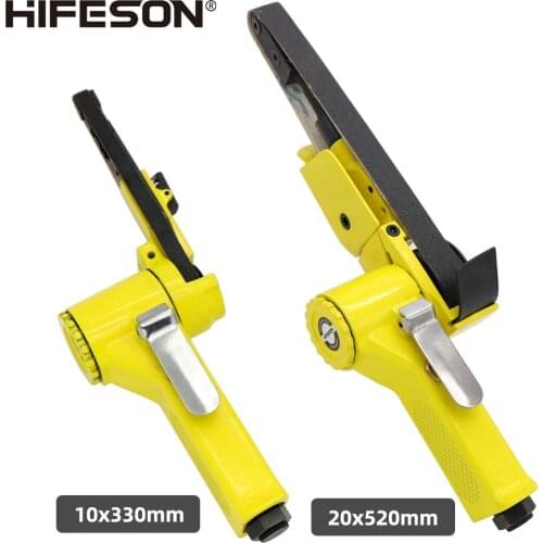 HIFESON Powerful Industrial Air Belt Sander Sanding Tool Pneumatic Polishing Tool Air Angle Grinding Machine 10*330mm/20*520mm