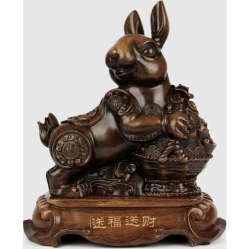 Sandalwood color rabbit animal rabbit Recruitment Crafts Handicraft ornaments for living Living Room Craft Decoration home