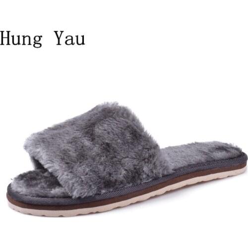 2018 Winter Women Flips Flops Shoes Woman Slippers Fashion Comfortable Female Slides Ladies Shoes Woman Flat Warm Slippers Women
