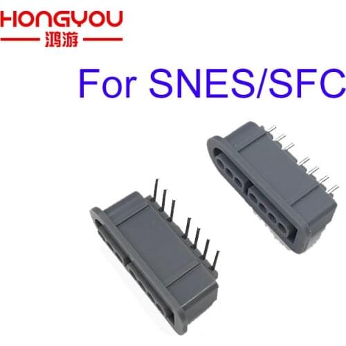 Replacement Grey For SFC Console 90 180 Degree Female 7 Pin Connector Socket for SNES Controller