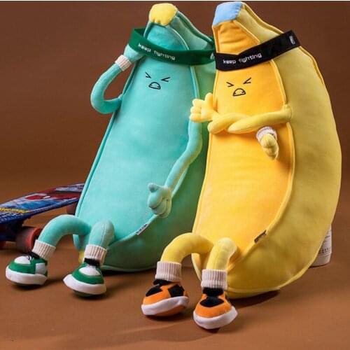 Keeping Fighting Banana Pillow Plush Toys Korean Popular Pillow Interesting Creative Pillow Soft Comfortable Home Decoration