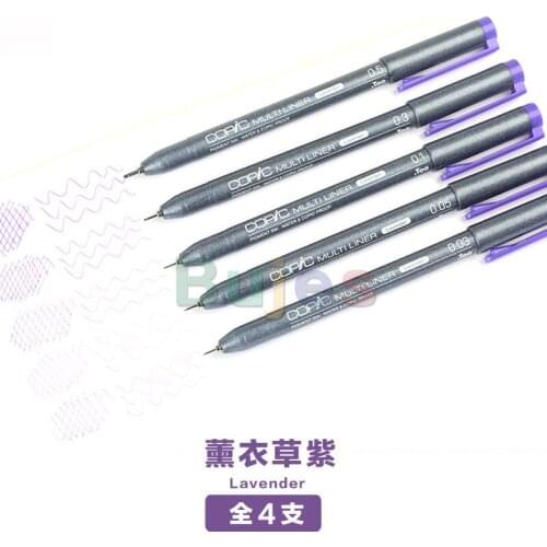 Copic Markers Multiliner Sakura Lavender Pigment Ink Pens , Ultra-blendable, Low Odor, Alcohol Based Inks, Water and Copic Proof
