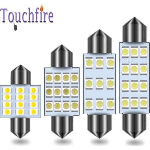 500pcs C5W C10W Festoon LED 31/36/ 39/41mm 3528 1210 12SMD Dome Reading Interior Light Auto Lamp Car Bulb White 12V Wholesale