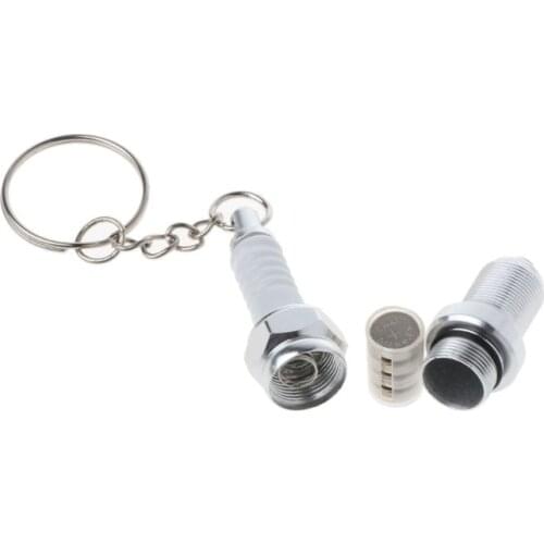 LED Flashlight Key Chain Spark Plug Keychain Mini Car Part Outside Camping Key W0YA