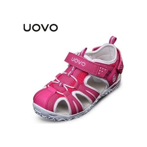 UOVO brand 2019 summer beach kids shoes closed toe sandals for girls designer toddler sandals for 4 - 15 years old girls