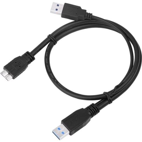 USB3.0 Micro-B Mobile Hard Disk Cable Double Head USB Power Supply Data Cable