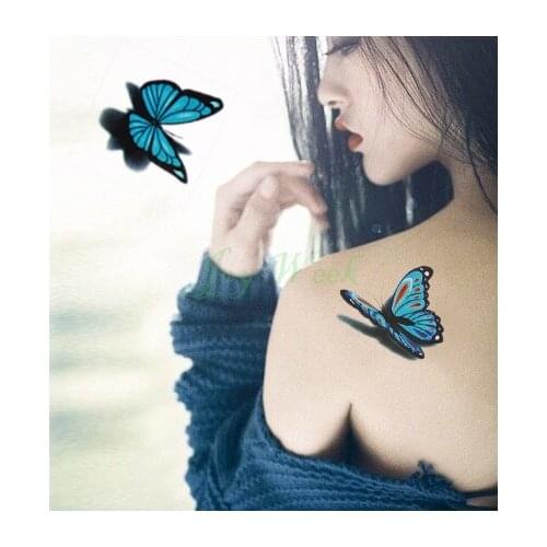 Temporary Tattoo Sticker 3D butterfly tattoo girl small size tatto stickers flash tatoo fake tattoos Waterproof Body Art