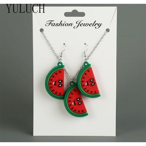 YULUCH Ladies Fruit Necklace Set Girls Elegant Resin Cute Party Jewelry Women Simple Resin Accessories Woman Necklace