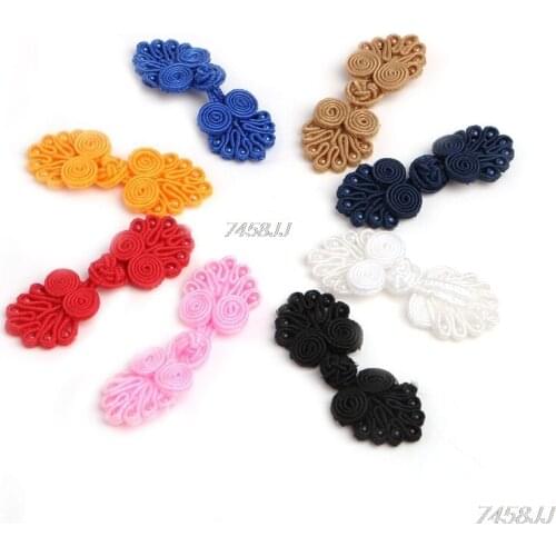 10Pairs/Pack Beaded Chinese Frog Closure Buttons Knot Fastener Sewing Handmade Craft G03 Drop ship