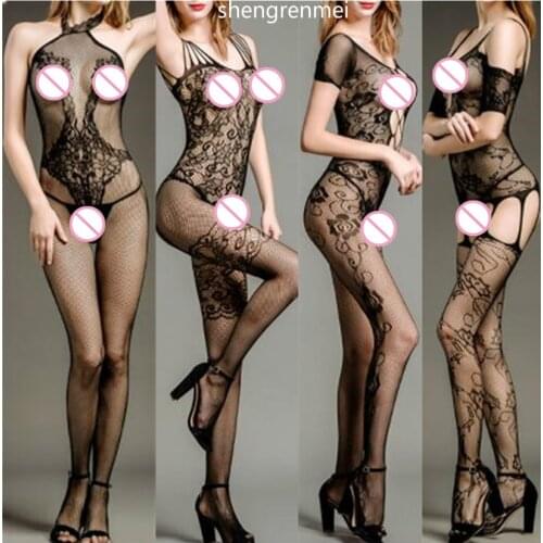 Shengrenmei Sexy Lingerie Teddies NEW Erotic Nightgown Open Crotch Bodysuits Mesh Body Stockings Lenceria Sexy Underwear Costume