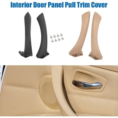 1/2PCS RHD LHD Car Inner Handle Interior Door Panel Pull Trim Cover For BMW 3Series E90 E91 E9 316 318 320 Black Rear Left Right