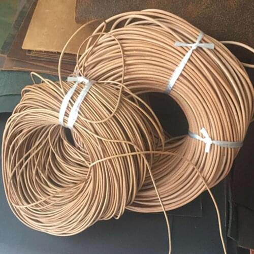 10meters Primary color round cowhide rope, 2mm 3mm handmade decorative cowhide weaving leather rope diy material