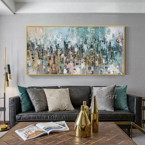 100% Handpainted Rich In Color Picture Wall Art No Framed Hand Painted Oil Paintings on Canvas Abstract Picture for Living Room