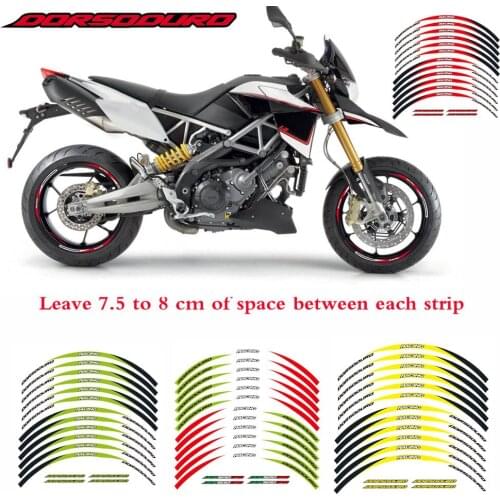 New high quality 12 Pcs Fit Motorcycle Wheel Sticker stripe Reflective Rim For Aprilia DORSODURO